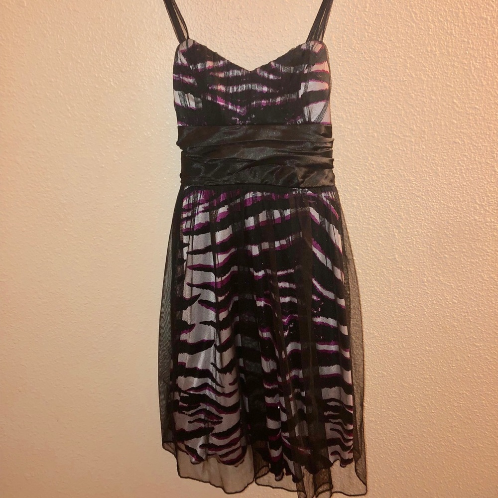 Pink black and white leopard dress